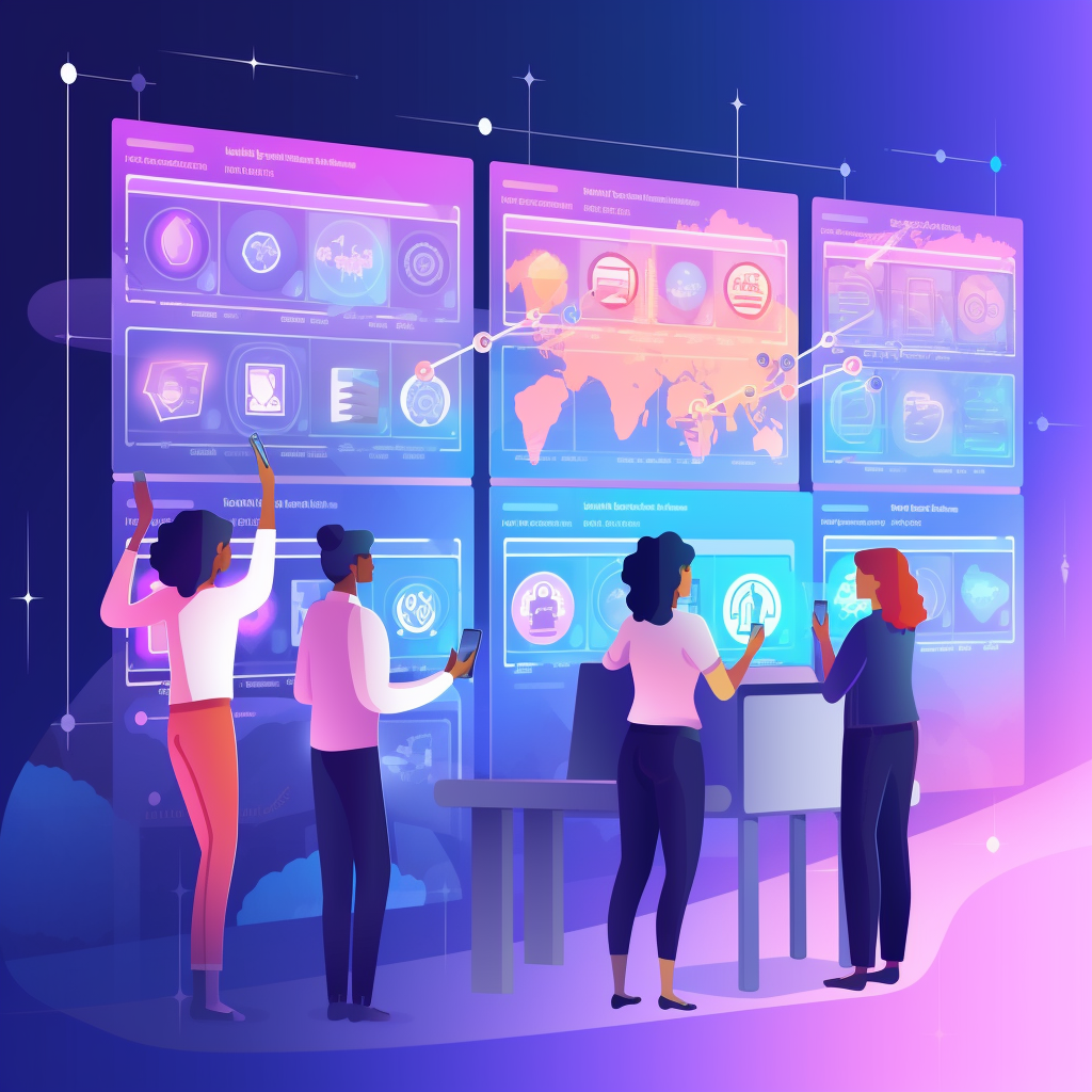 People monitoring dashboards - Midjourney